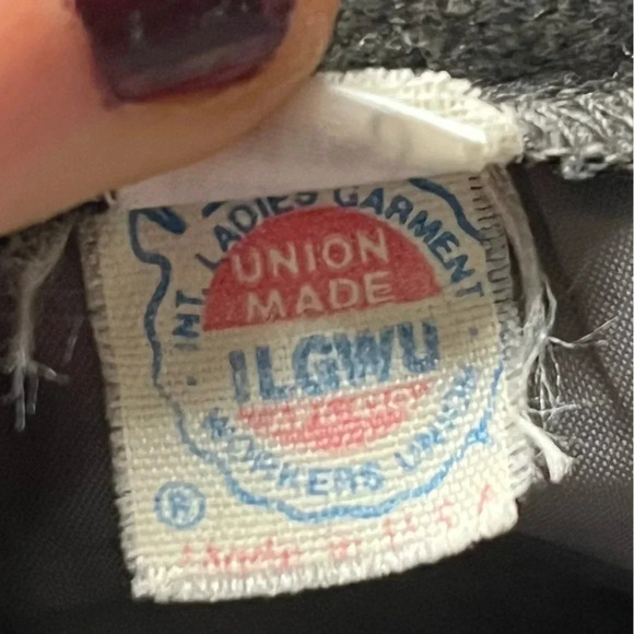 Vintage wool gray midi skirt pleated high rise 28 - Picture 3 of 13